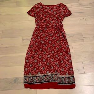 Red midi dress. Talbot. Size 8. Excellent condition.